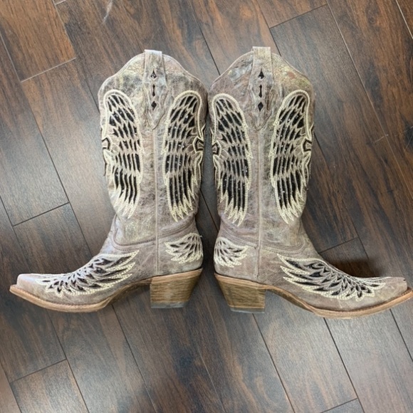 Corral Brown Black Wing and Cross Boots A1241 - Picture 3 of 6